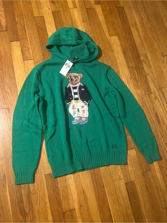 Polo Ralph Lauren Other - 🐻 Polo by Ralph Lauren Emerald Green Bear Crewneck Hooded Sweater